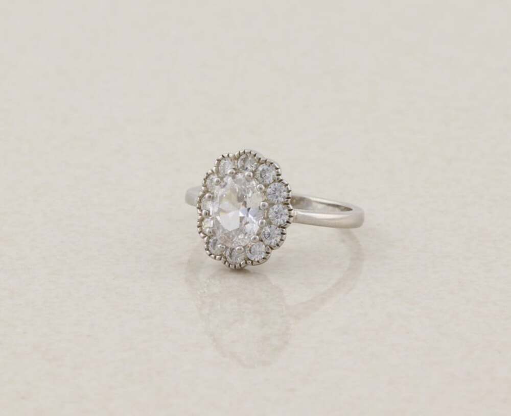 Sterling Silver Sparkly Cubic Zirconia Halo Ring Size 6 1/4 Woman Teen Child - Picture 5 of 7